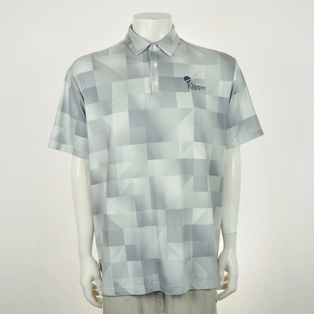 Under Armour UA Golf Polo Shirt Mens XL Gray Geometric Kaneohe Klipper Hawaii